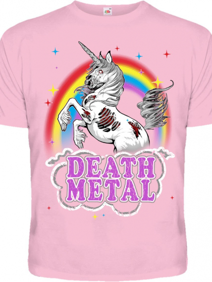 Рожева футболка Death Metal (Unicorn)