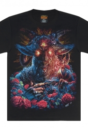 Футболка Бафомет обплутаний трояндами (світиться в темряві) Футболка Бафомет обплутаний трояндами (світиться в темряві)