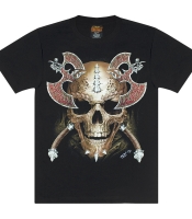 Футболка Бойові сокири крізь череп (світиться в темряві)