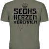 Оливкова футболка Rammstein "Sechs Herzen Die Brennen"  RW-23778