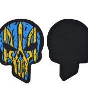 Нашивка на липучці Череп Punisher із Тризубом (жовто-блакитний)