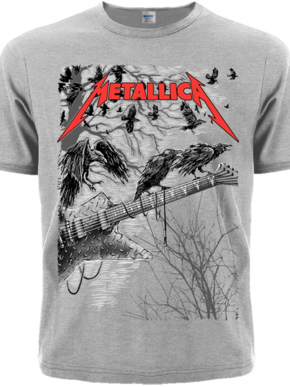 Футболка Metallica (guitar with ravens (меланж))