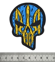 Нашивка Череп Punisher із Тризубом (жовто-блакитний)