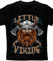 Детская футболка Little Viking черная