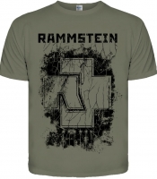 Оливкова футболка Rammstein "Sechs Herzen Die Brennen"