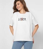 Футболка женская -216-3 Lover, (Белый)