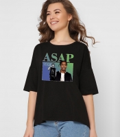 Футболка женская -216-8 ASAP ROCKY, (Черный)