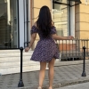 Платье женское летнее суперсофт с открытыми плечами короткое приталенное с цветочным принтом  k-119662
