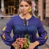 Платье женское демисезонное из гипюра и костюмки армани длиной до колена с длинным рукавом  k-111119