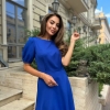 Платье женское демисезонное из креп-костюмки миди с расширенной юбкой и рукавом-фонарик  k-111324