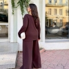Костюм женский из ангоры: кофта свободного кроя и широкие брюки осенне-весенний  k-112612