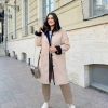Куртка женская осенне-весенняя из ткани барашек с капюшоном и накладными карманами  k-112797