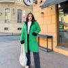 Куртка женская осенне-весенняя из ткани барашек с капюшоном и большими карманами  k-112799
