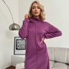 Платье женское осеннее зимнее из двусторонней ангоры с высоким воротником и длинными рукавами  k-114382