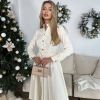 Платье-рубашка женское из вельвета с поясом и длинными рукавами осенне-зимнее  k-114638