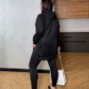 Костюм женский весенний прогулочный оверсайз Худи удлиненный замш на дайвинг + Лосины дайвинг эластичные  k-115931