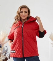 Жилетка женская утепленная стеганая с капюшоном из плащевки лаке на синтепоне 150 г/м²