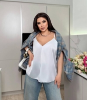 Майка женская из шелка армани с тонкими бретелями весенняя летняя