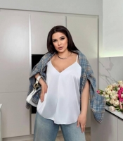 Майка женская из шелка армани с тонкими бретелями весенняя летняя