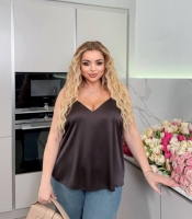 Майка женская из шелка армани с тонкими бретелями весенняя летняя