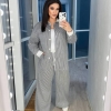 Костюм-двойка женский из коттона: свободная сорочка и широкие штаны весенний  k-116691