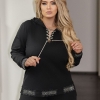 Спортивный костюм женский с декором из страз и шнуровкой весенний  k-116773
