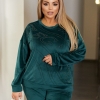Спортивный костюм женский из велюра со стразами весенний  k-116776