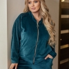 Спортивный костюм женский из велюра со стразами весенний  k-116780