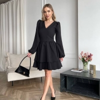Платье-трапеция коктейльное женское из костюмной ткани весеннее