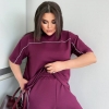 Костюм женский из двунитки пенье: свободная футболка и прямые брюки весенний  k-116962