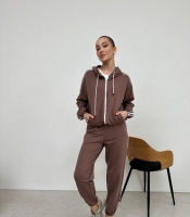 Костюм женский спортивный из турецкой двунитки пенье с лампасами весенне-летний