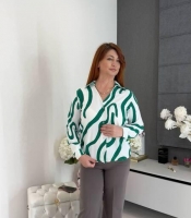 Рубашка женская из евро софта с оригинальным дизайном ткани весенне-осенняя