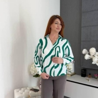 Рубашка женская из евро софта с оригинальным дизайном ткани весенне-осенняя