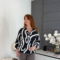 Рубашка женская из евро софта с оригинальным дизайном ткани весенне-осенняя