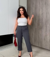 Брюки женские из костюмной ткани прямого кроя с защипами демисезонные