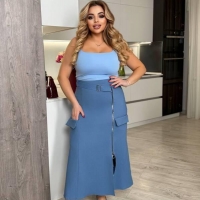 Юбка женская джинсовая с молнией по боковому шву весенняя