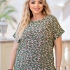 Прогулочный костюм женский из софта с цветочным принтом и яркими однотонными брюками весенний  k-117929