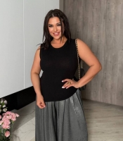 Майка женская из мустанг-рубчика базовая весенне-летняя