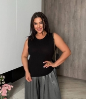 Майка женская из мустанг-рубчика базовая весенне-летняя