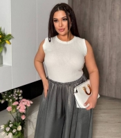 Майка женская из мустанг-рубчика базовая весенне-летняя