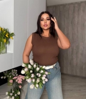 Майка женская из мустанг-рубчика базовая весенне-летняя