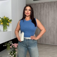 Майка женская из мустанг-рубчика базовая весенне-летняя