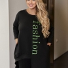 Женский костюм из двухнитки с асимметричной туникой и аппликацией "fashion" весенний  k-117967