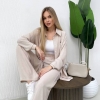 Костюм женский из креп-жатки свободного кроя с рубашкой и брюками для весенне-летнего сезона  k-118096