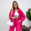 Костюм женский из креп-жатки свободного кроя с рубашкой и брюками для весенне-летнего сезона  k-118097