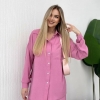 Женский костюм из креп-жатки свободного кроя с рубашкой и брюками для весенне-летнего сезона  k-118103