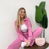 Женский костюм из креп-жатки свободного кроя с рубашкой и брюками для весенне-летнего сезона  k-118103