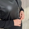 Костюм-двойка женский из креп-дайвинга и плащевки с платьем и бомбером весенне-летний  k-118151