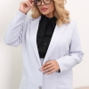 Костюм-двойка женский из костюмной ткани с подкладкой и юбкой с разрезом весенний  k-118299