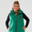 Жилет женский плащевка лаке стеганый с капюшоном и декоративной нашивкой весенний